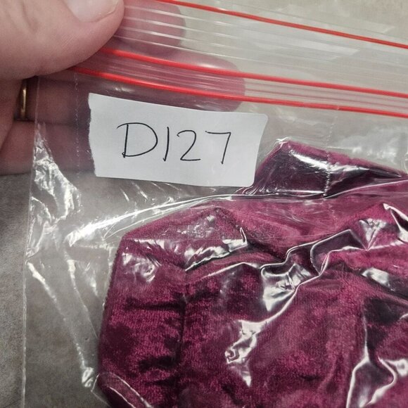 April Cornell Velvet Velour Sleeveless Magenta Dress M Boho‎ Cowl Neck Holiday - Picture 9 of 9